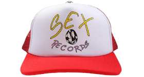 Chrome Hearts Matty Boy Sex Records Logo Trucker Hat Red/White