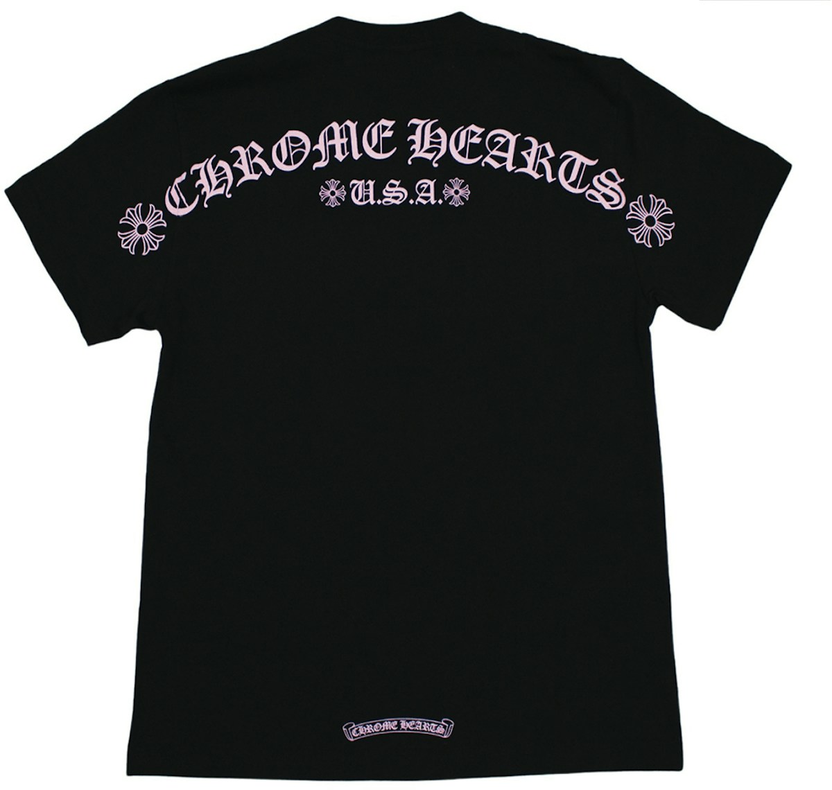 Chrome Hearts Matty Boy Shoulder Logo T shirt Black Pink chrome-hearts-matty-boy-shoulder-logo-t-shirt-black-pink