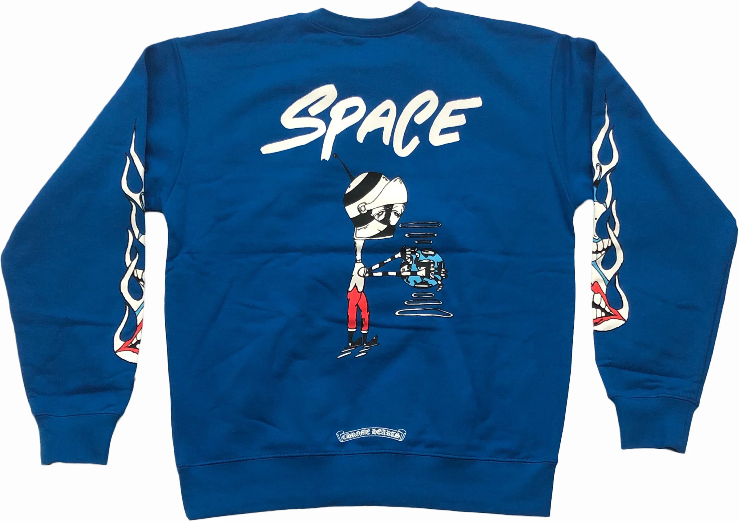 Chrome Hearts Matty Boy Space Crewneck Sweatshirt Blue Men's