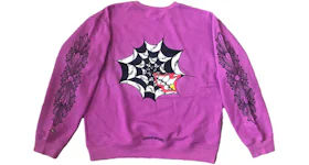 Chrome Hearts Matty Boy Spider Web Crewneck Sweatshirt Purple