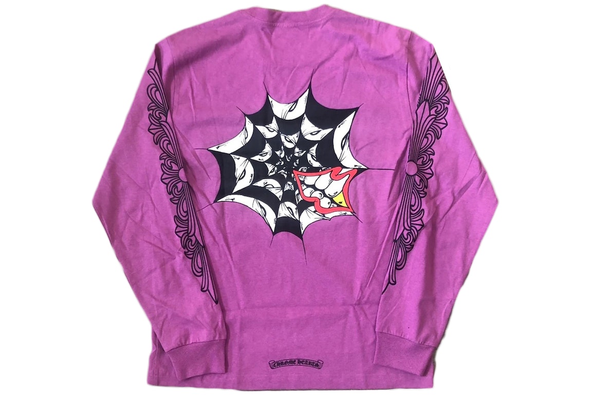 Pre-owned Chrome Hearts Matty Boy Spider Web L/s T-shirt Purple