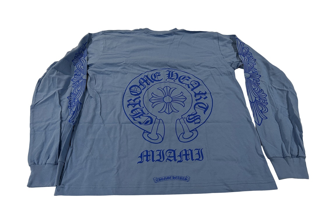 Pre-owned Chrome Hearts Miami Exclusive Long Sleeve T-shirt Blue/dark Blue