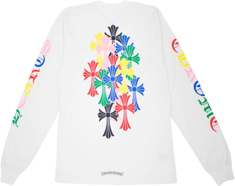 Chrome Hearts Multi Color Cross Cemetery Sweatshirt - White