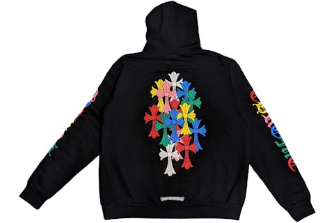 Chrome Hearts Multi Color Cross Cemetery Zip Up Hoodie Black Men's - US