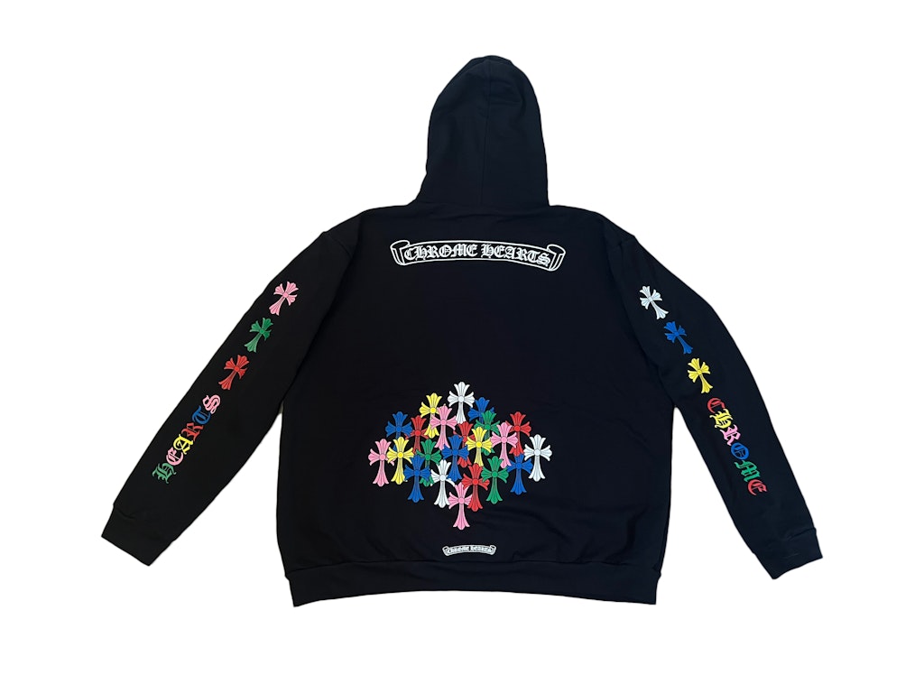 Pre-owned Chrome Hearts Multi Color Cross Hoodie Black
