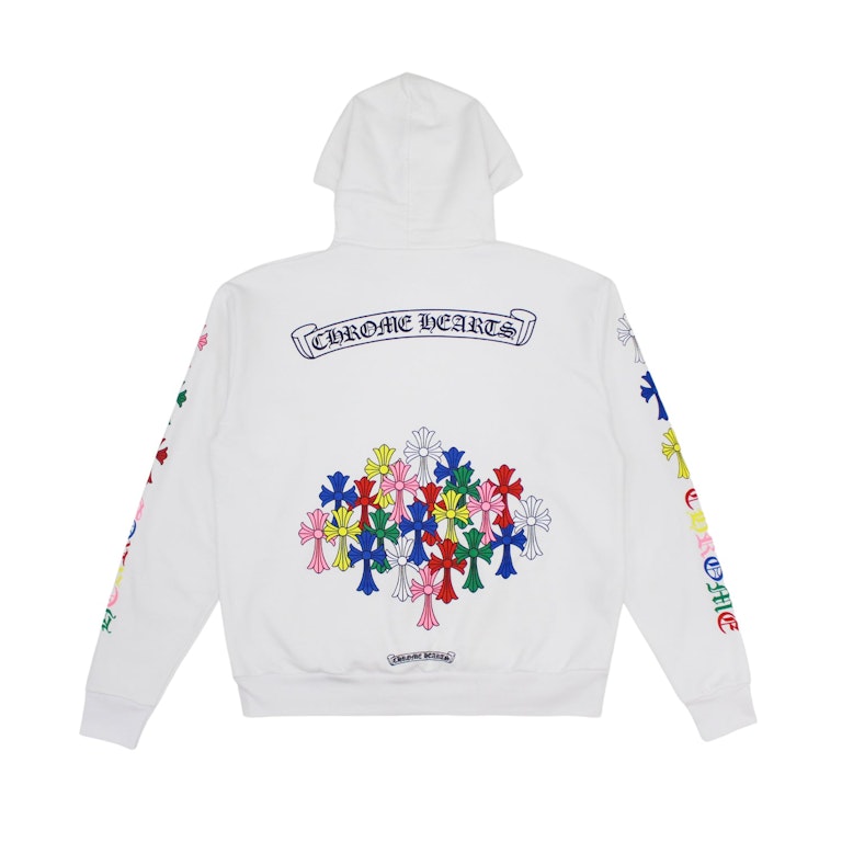 Pre-owned Chrome Hearts Multi Color Cross Hoodie White