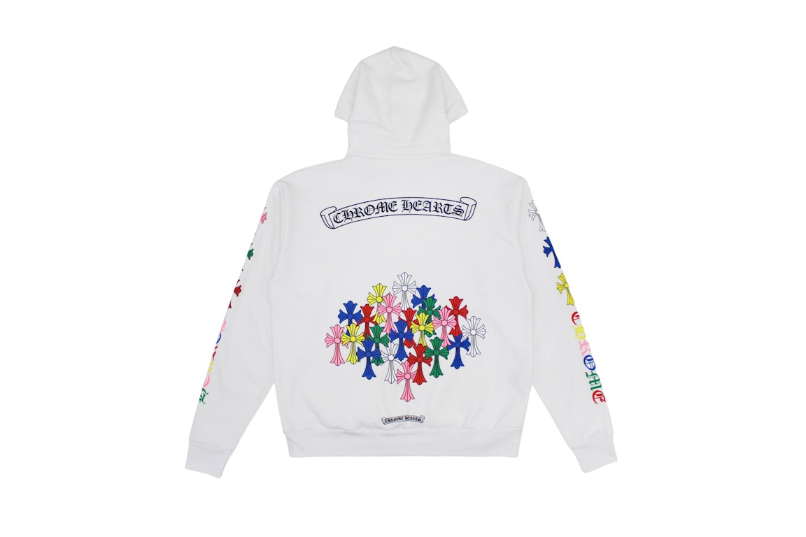 Pre-owned Chrome Hearts Multi Color Cross Hoodie White