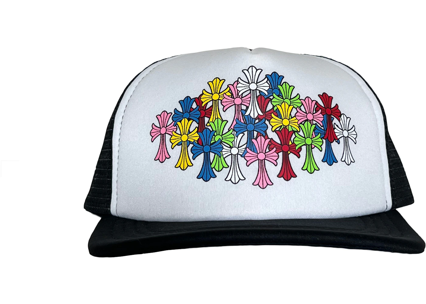 Chrome Hearts Multi Color Crosses Trucker Hat Black/White - US