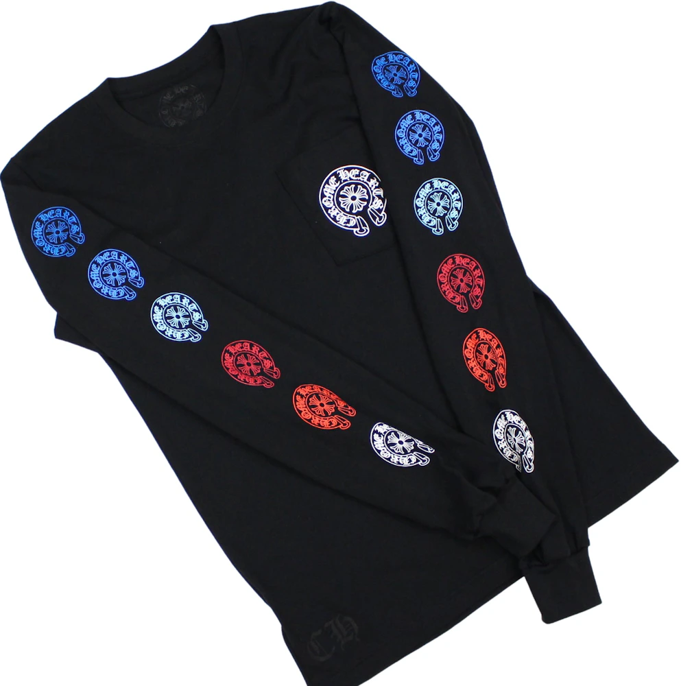 Chrome Hearts Multi Color Horse Shoe L/S T-Shirt Black for Men