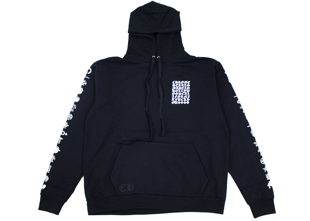 Pre-owned Chrome Hearts Multi Logo Pullover Hoodie Black