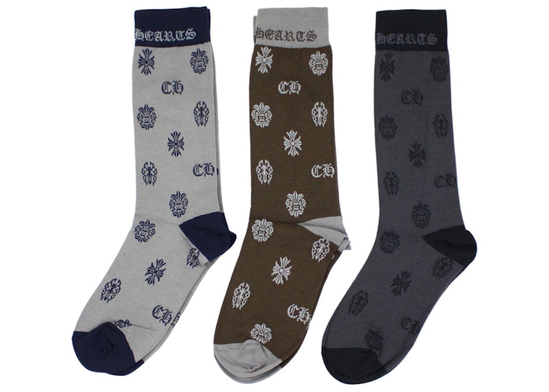 Chrome Hearts Multi Logo Socks (3 Pack) Multi - CN