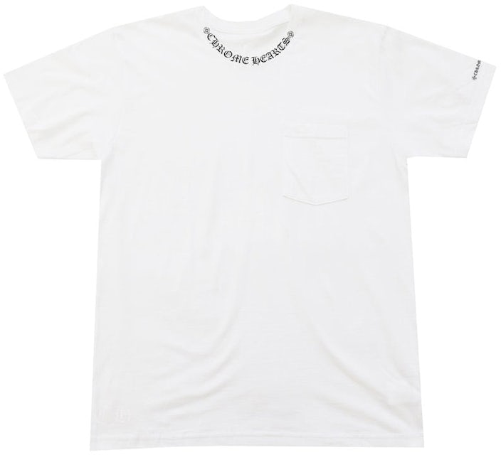 Chrome Hearts Black Collar-Logo Long Sleeve T-Shirt