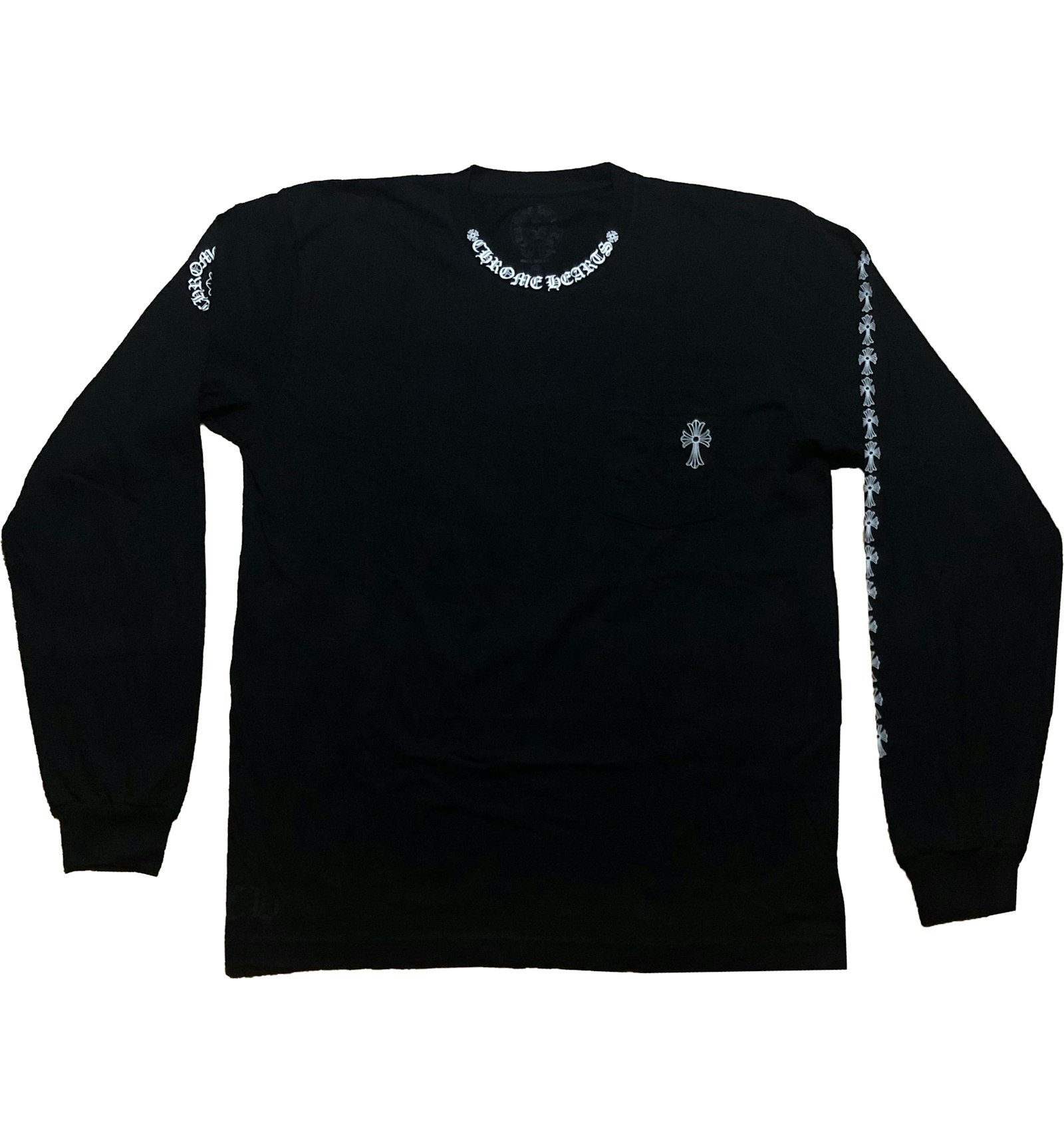 Chrome Hearts Neck Logo Cross Sleeve L/S T-shirt Black Men's - US