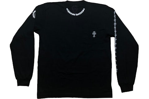 Chrome Hearts Neck Logo Cross Sleeve L/S T-shirt Black Men's Chrome Hearts Neck Logo Cross Sleeve L/S T-shirt Black Men's