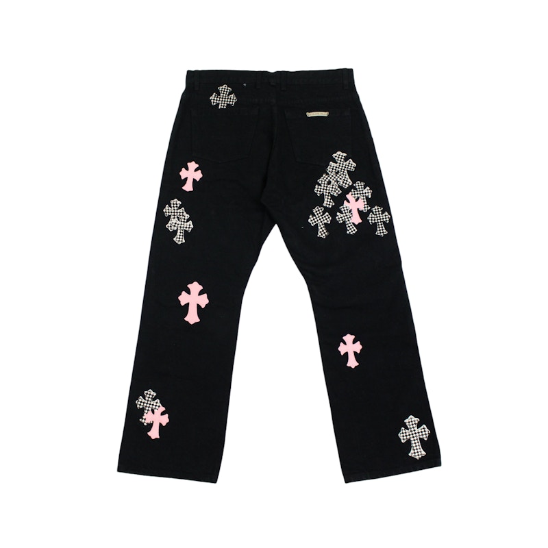 Brown and pink discount chrome hearts jeans