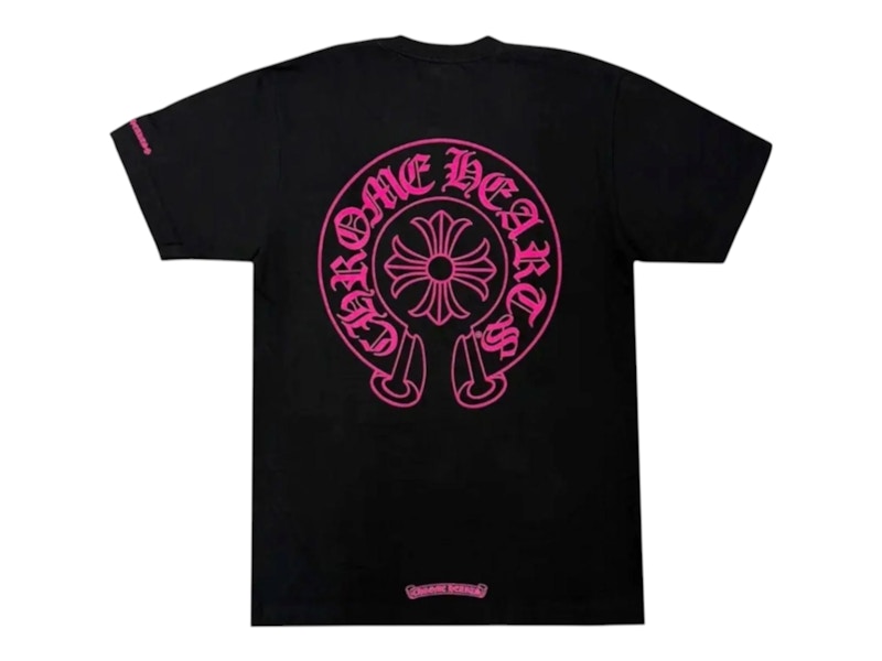 Chrome Hearts Pink Horseshoe Pocket Sleeve Tee Black Men's - US