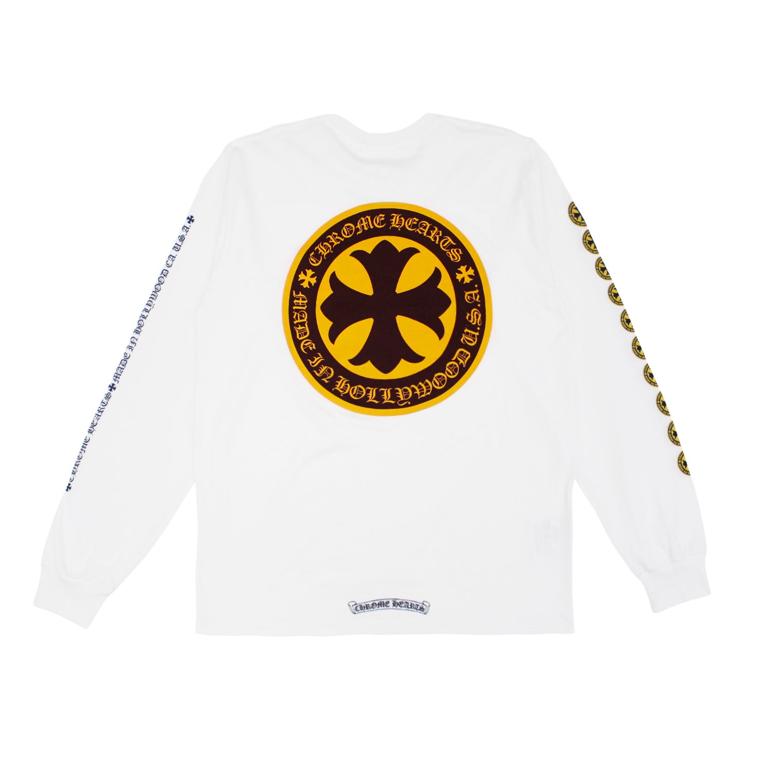 Chrome Hearts Plus Cross Shield Logo L/S T-shirt White/Black 男士- TW