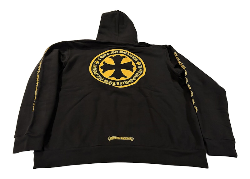 Chrome Hearts Plus Logo Pullover Hoodie Black Yellow