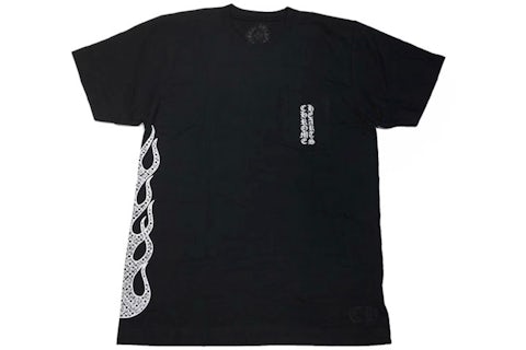 Chrome Hearts Side Flame T-Shirt Black Men's - US Chrome Hearts Side Flame T-Shirt Black Men's - US