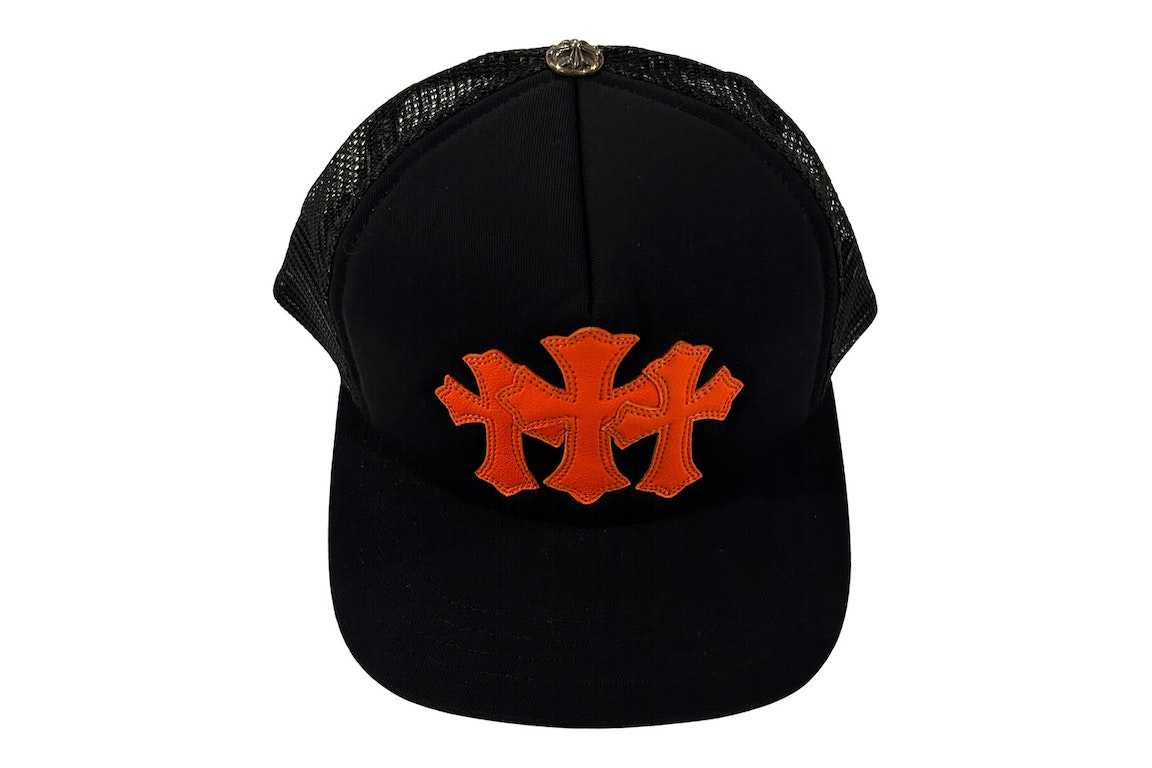 Pre-owned Chrome Hearts St. Barth's Cemetery Exclusive Trucker Hat Black/orange