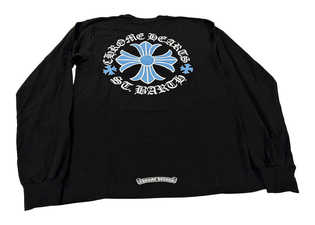 Pre-owned Chrome Hearts St. Barth's Exclusive Long Sleeve T-shirt Black/blue