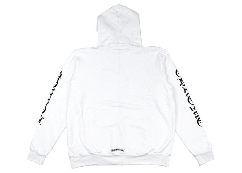 Chrome Hearts Vertical Logo FU Hood Zip Up Hoodie White Men's - US