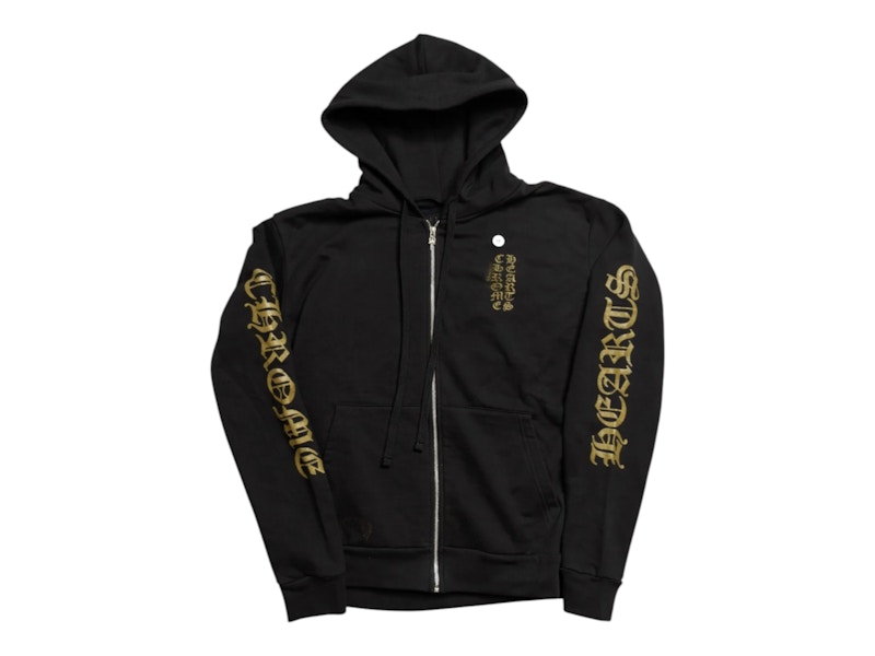 CHROME HEARTS ジップパーカー　値下げ中　早い者勝ち Chrome Hearts Vertical Logo Zip Up Hoodie Black/Army Green メンズ