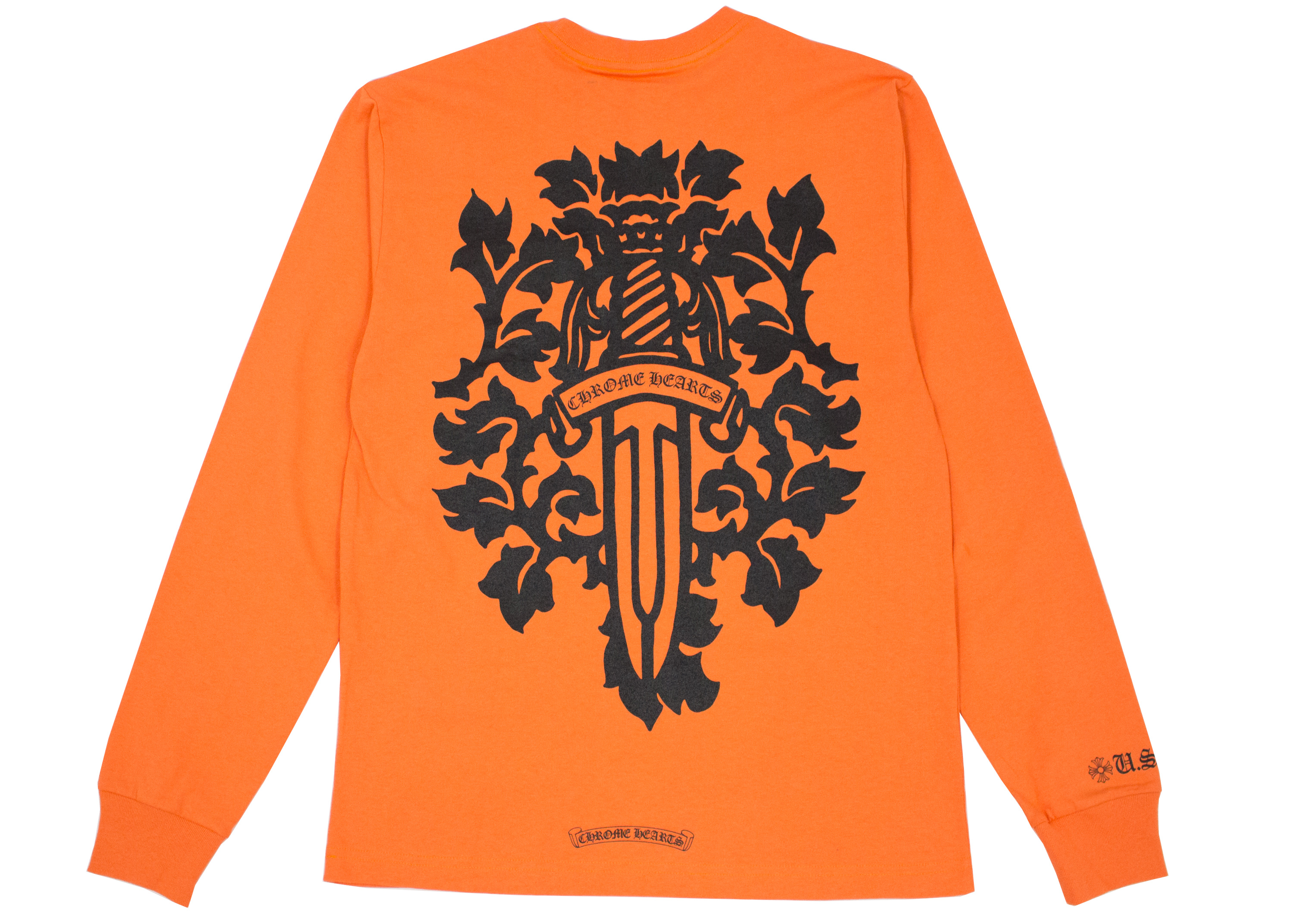 Chrome Hearts Vine Dagger L/S T-shirt Orange/Black Men's - US