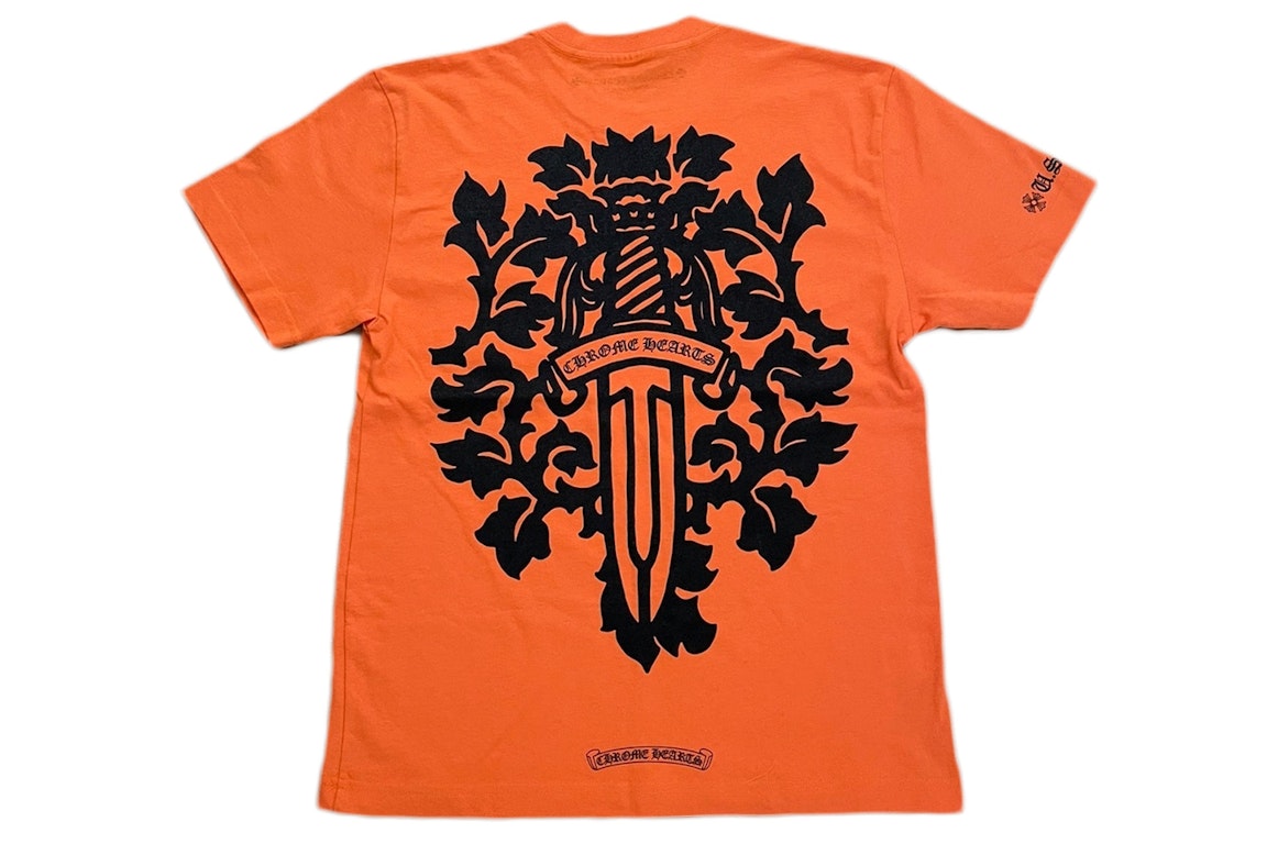 Pre-owned Chrome Hearts Vine Dagger T-shirt Orange/black