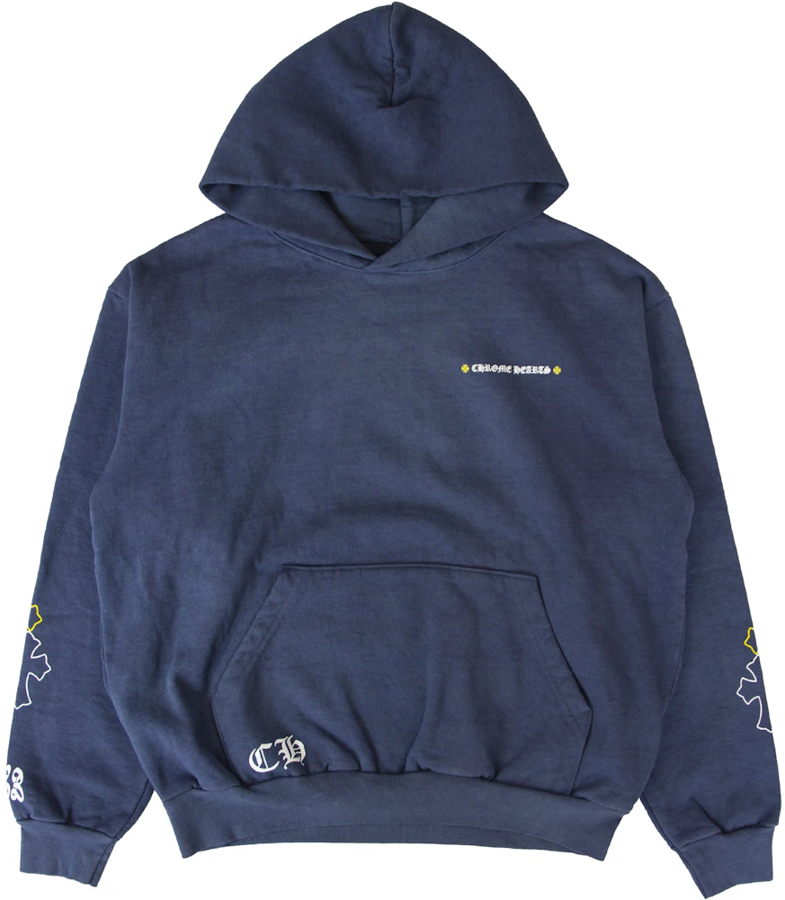 Chrome Hearts x Drake Certified Chrome Hand Dyed Hoodie Washed Blue ...