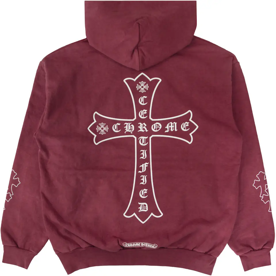 Chrome Hearts x Drake Certified Chrome Hand Dyed Hoodie Washed Red ...