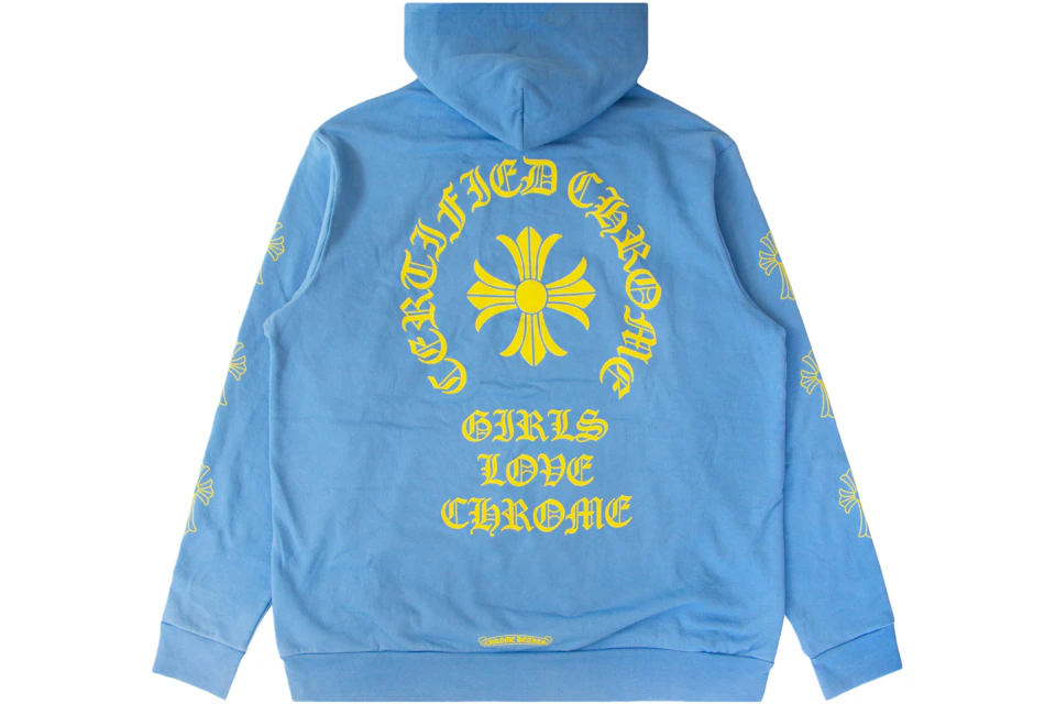 Chrome Hearts X Drake Girls Love Chrome Hoodie Light Blue Chrome Hearts X Drake Girls Love Chrome Hoodie Light Blue