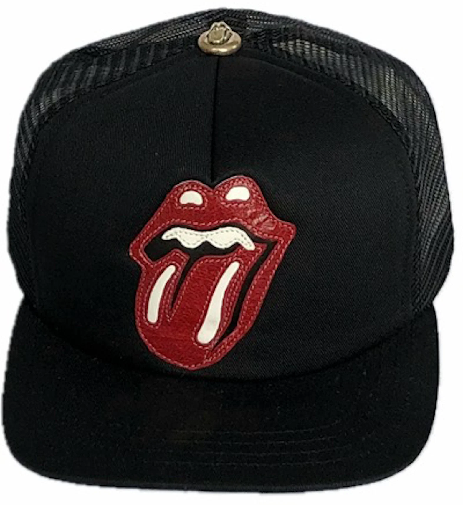Chrome Hearts x Rolling Stones Leather Patch Trucker Hat Black