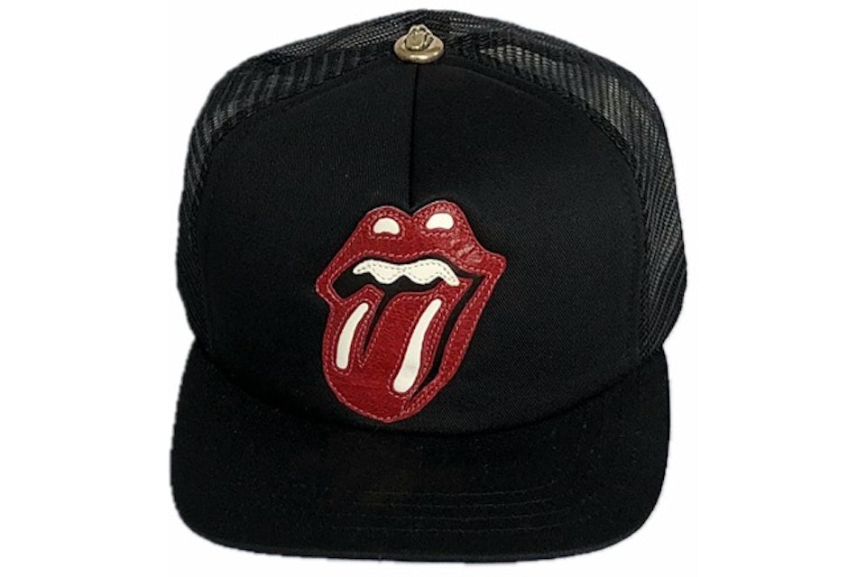 Chrome Hearts x Rolling Stones Leather Patch Trucker Hat Black - US