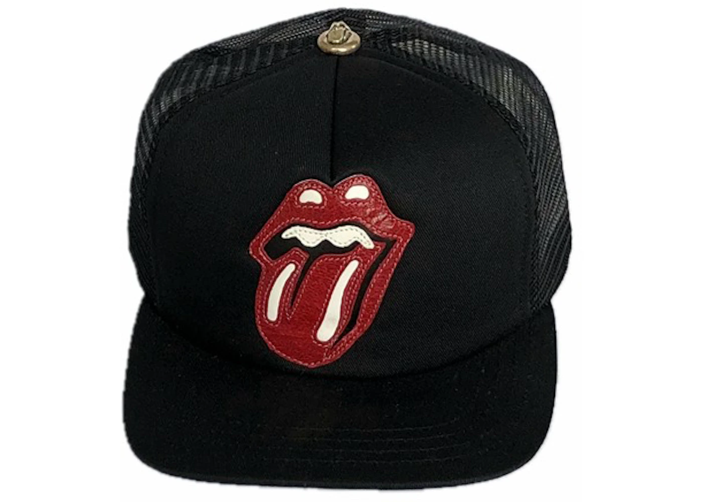 Chrome Hearts x Rolling Stones Leather Patch Trucker Hat Black - US Chrome Hearts x Rolling Stones Leather Patch Trucker Hat Black - US