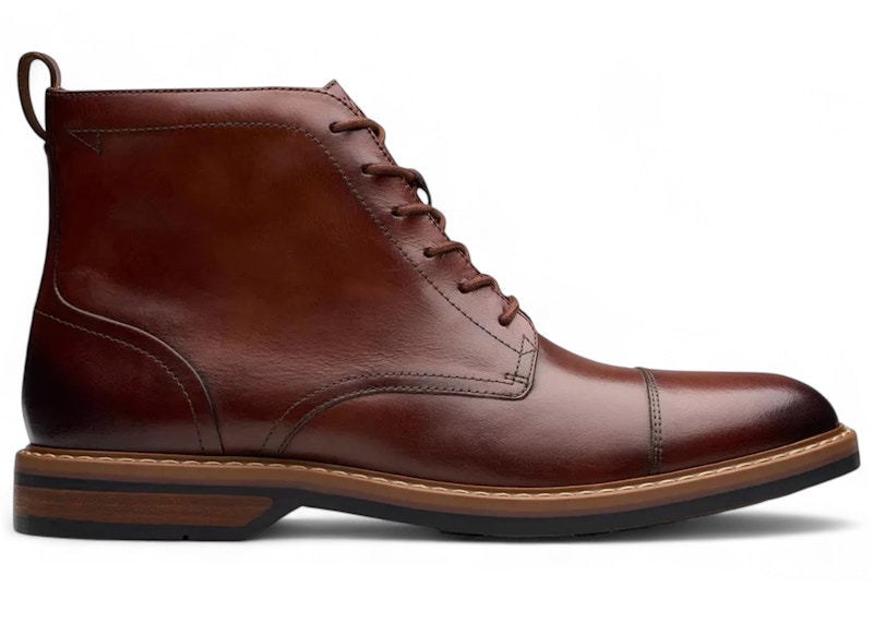 Clarks Aldwin Cap Mid Tan Leather