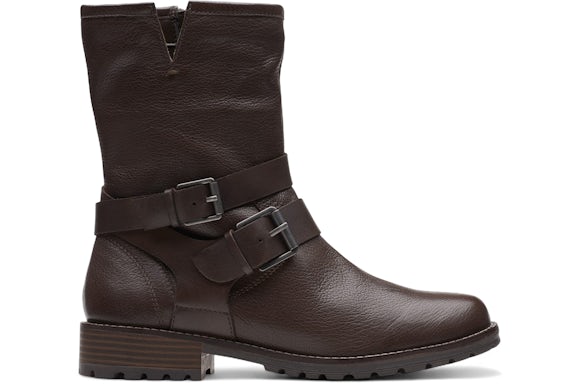 Clarks Clarkwell Mid Dark Brown Leather (mujer)