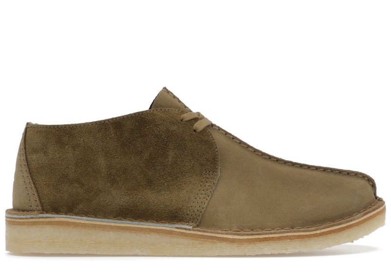 Pre-owned Clarks Men's Desert Trek Sneakers In Dark Olive Combination