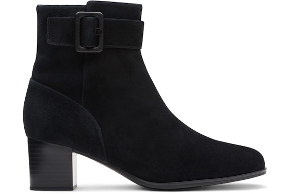Clarks Loken Zip Waterproof Black Suede (Women's)