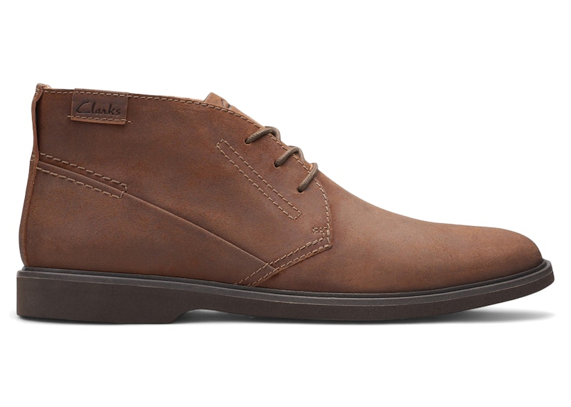 Pre-owned Clarks Men's Malwood Top Suede Sneakers In Cola In Brown