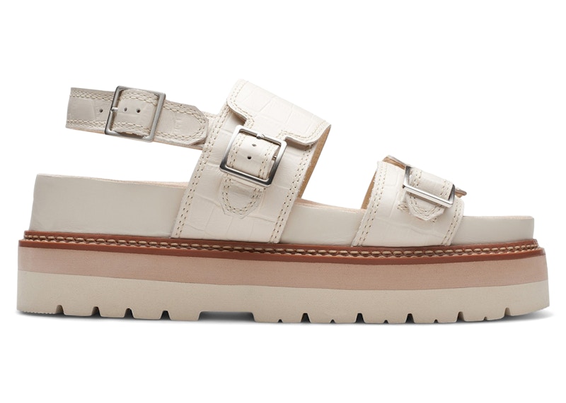 Pre-owned Clarks Orianna Glide Interest Leather (women's) Sneakers In Cream In White