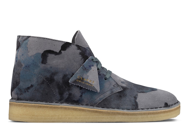 Pre-owned Clarks Men's Originals Desert Coal Sneakers In Blue Camo