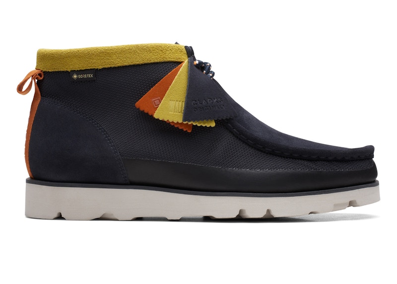 Pre-owned Clarks Men's Originals Wallabee 2.0 Boot Goretex Combination Sneakers In Navy Blue