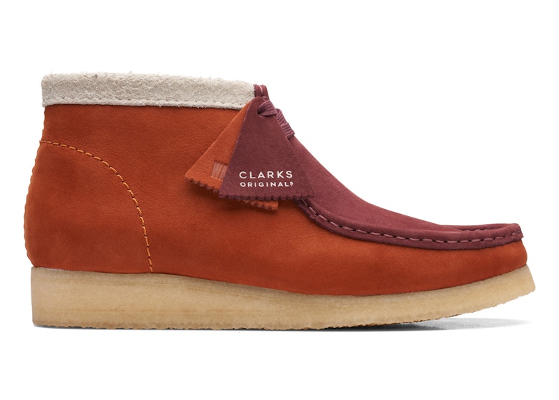Pre-owned Clarks Men's Originals Wallabee Boot Combination Sneakers In Dark/orange