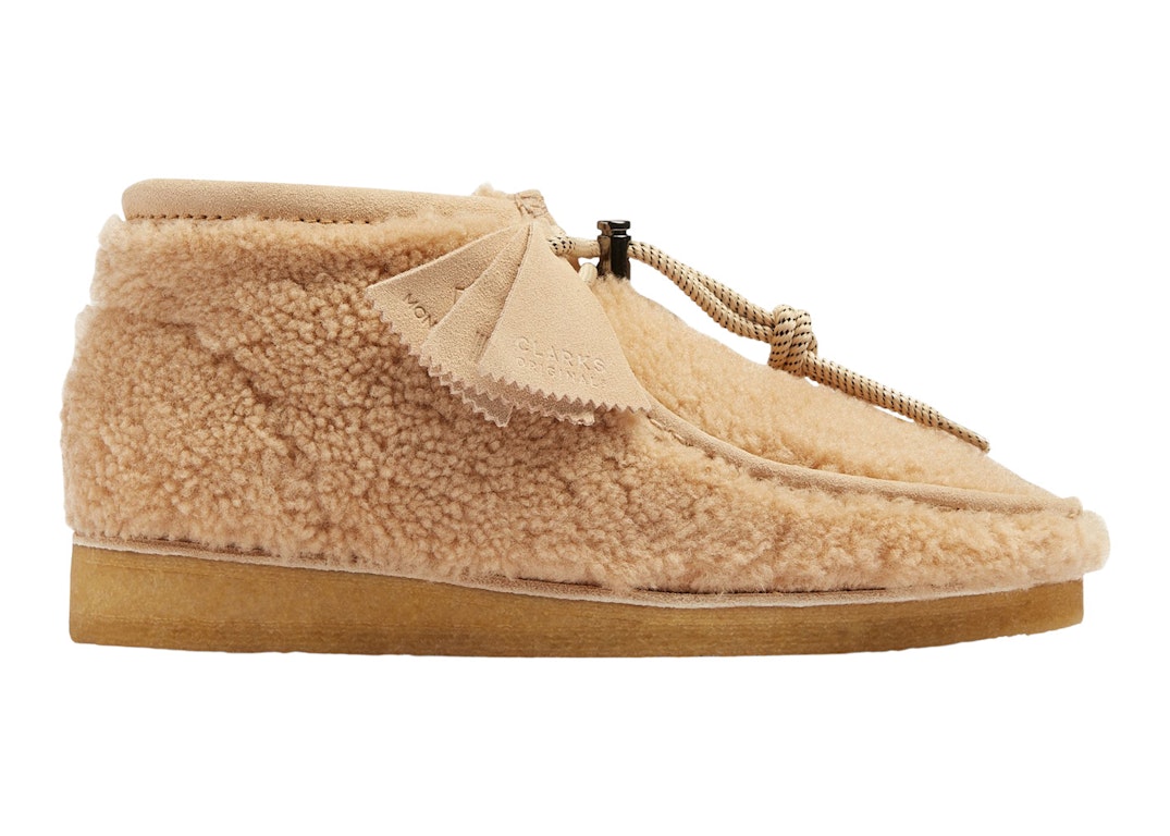 Pre-owned Clarks Originals Wallabee Boot Moncler 1952 Beige Shearling In Beige Wool