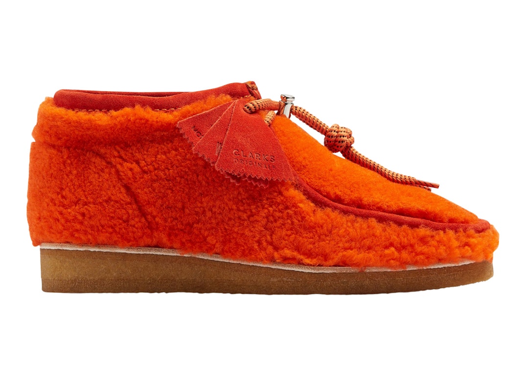 Pre-owned Clarks Originals Wallabee Boot Moncler 1952 Orange Shearling In Orange Wool
