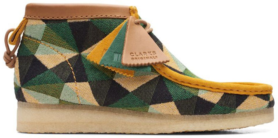 Clarks Wallabee Checked-suede Boots In Brown
