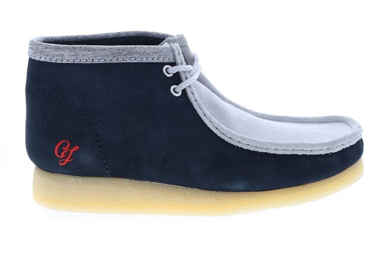Pre-owned Clarks Men's Originals Wallabee Boot Vcy Sneakers In Navy Blue/grey In Multi