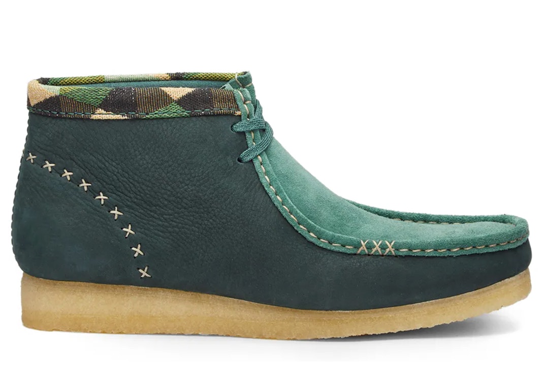 Pre-owned Clarks Originals Wallabee Boots End. Artisan Craft Green In Green/multi