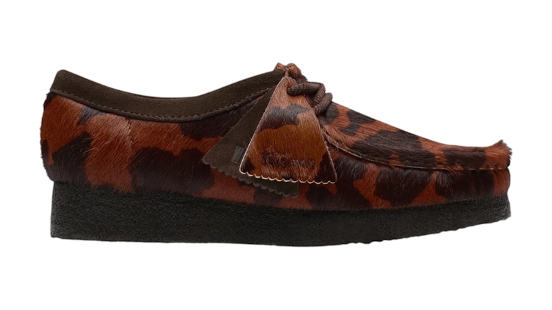 070522● 未使用 Clarks Wallabee Loafer Cow Clarks Originals Wallabee Cow Print Brown Men's - 204124-F29